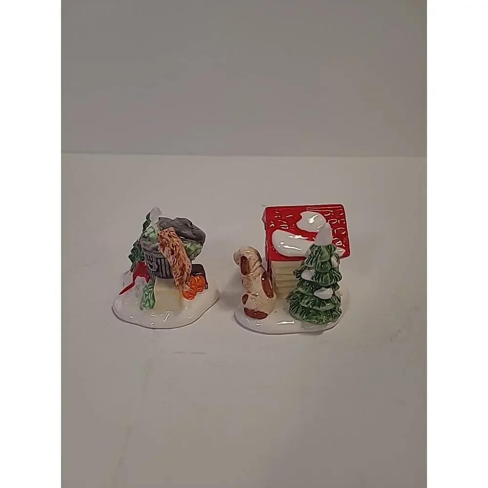 Dept 56 The Original Snow Village 2 Pc Set “Cat and Dog” #5131-4 Christmas